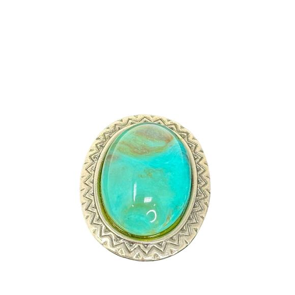 Vintage Faux Costume Native Southwestern Style Brooch & Clip Earrings - Picture 4 of 7